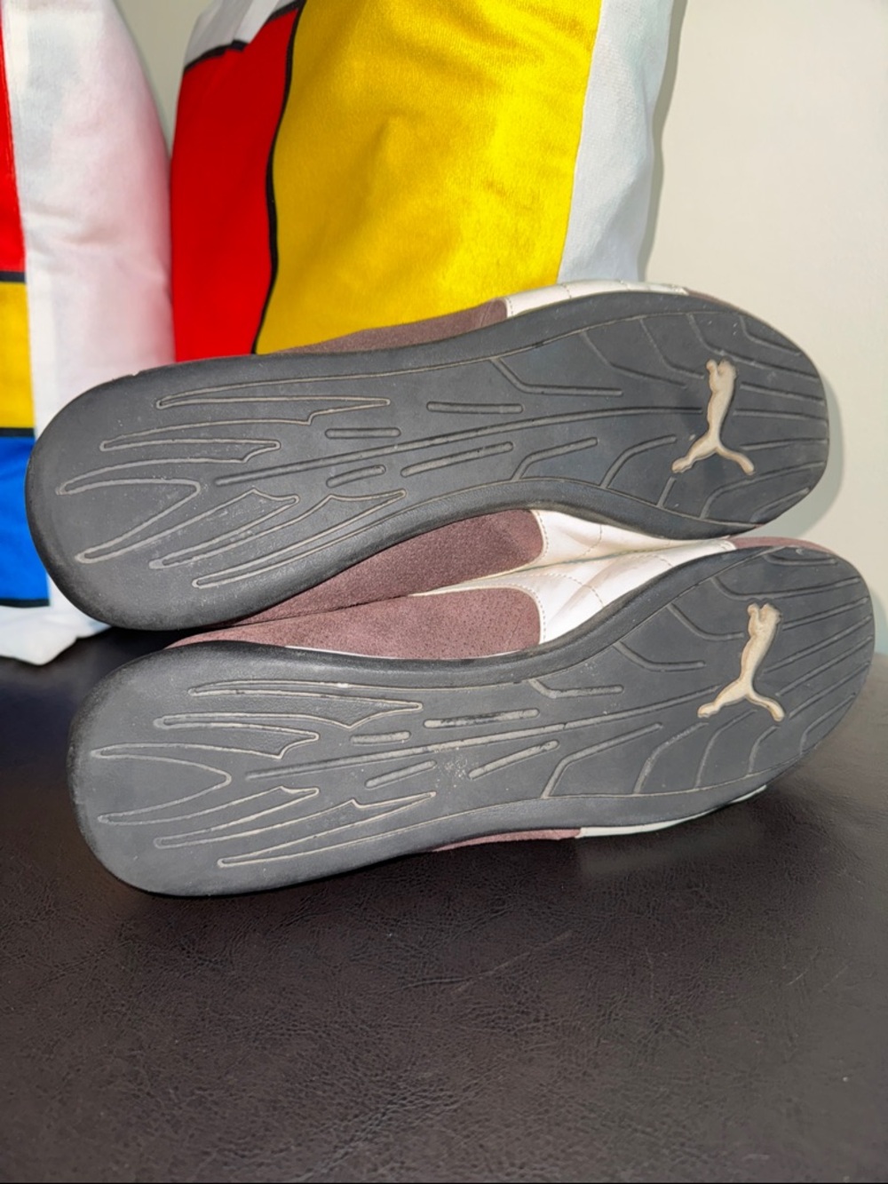 MAKE OFFER! Puma Brown Suede Sneakers with White Formstrip Men's 10.5US - Picture 8 of 11